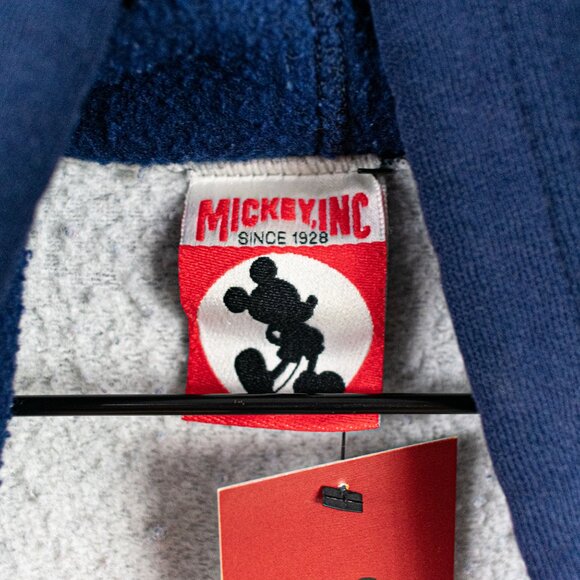 Mickey Inc Mickey Mouse Spell Out Color Block Hoodie Sweatshirt Large VTG 90s - Picture 4 of 11